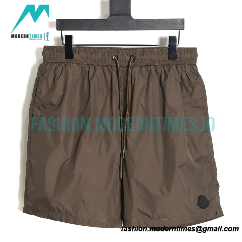 Moncler - White Leather Beach Shorts Pants